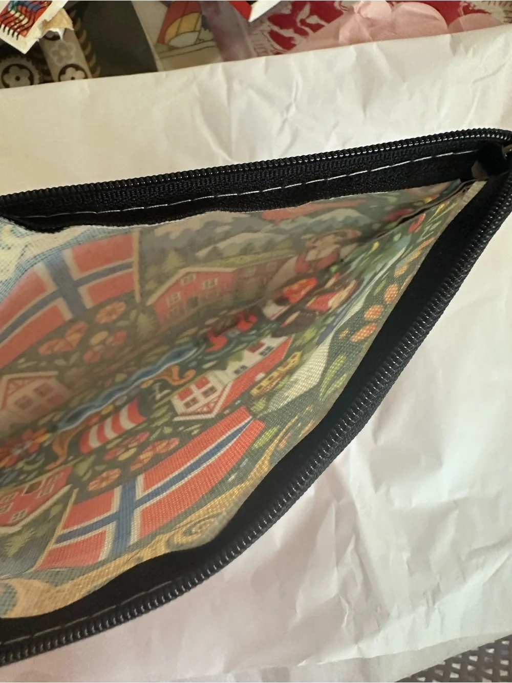 Nordic Flag Folk Art Pouch/Cosmetic bag